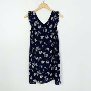 Anthropologie Belle Vere Floral Navy Dress